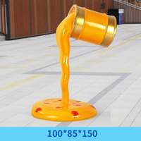 Grande sculpture en résine en forme de seau de peinture, statue colorée à effet de peinture fluide, décoration paysagère pour jardin extérieur, pelouse et art public