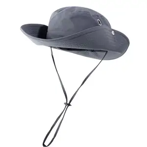 Düz renk unisex batı kovboy şapkası çabuk kuruyan açık balıkçılık güneş şapkası geniş ağız kova şapka
