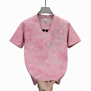 T-shirt rayé tendance style vintage pour homme, manches courtes, coton premium, coupe oversize, streetwear décontracté - Product Image 1