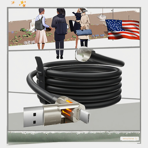 Cable Toocki de 240W con Carga Rápida y Transferencia de <span class=keywords><strong>Datos</strong></span>, 4 en 1, Aleación de Zinc, Luz RGB, Chip E-Marker, Cable de Nailon para Laptops y Teléfonos Móviles, PD3.1 - Product Image 3