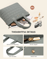 Sac fourre-tout pour ordinateur portable LOVEVOOK pour femmes, sacs pour ordinateur portable de 15,6 pouces, sac à main matelassé pour femmes avec fermeture éclair, grand sac fourre-tout pour le travail