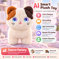 Jouet en peluche personnalisé en polyester avec IA, yeux lumineux et dialogue vocal, 10 cm, pour enfants de 2 à 13 ans, compagnon pour enfants
