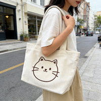 Sac fourre-tout en toile personnalisé, grande capacité, réutilisable, sac de shopping, logo imprimé sur mesure pour un usage quotidien