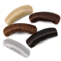 Fujia Coussin de volume capillaire invisible à insérer, en fibre synthétique, couleur unie, pour chignon et volume frontal, pour femme, moderne, volume crânien de 5 pouces