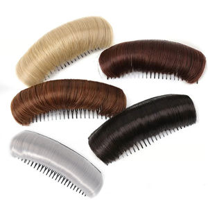 Fujia Coussin de volume capillaire invisible en fibres synthétiques, avec peigne intégré, pour <span class=keywords><strong>chignon</strong></span> et volume frontal, pour femmes, moderne, volume crânien de 5 pouces - Product Image 2