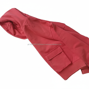 Venta al por mayor de invierno de algodón grueso sudaderas con capucha funcional Boxy bolsillo lateral lavado de los hombres de gran tamaño Cargo Vintage Hoodie - Product Image 1