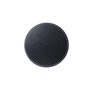 Hot Sale Genuine Leather Round Shape Tabletop Protection Drinks Whiskey <b>Coffee</b> Cup Coasters for Housewarming Custom Gifts - Product Image 5