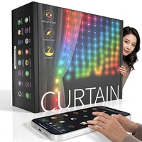 Guirlande lumineuse LED intelligente RGB étanche pour intérieur, à commande tactile, avec motifs programmables, texte, lumière de Noël - à intensité variable