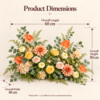 Rangée de fleurs artificielles en tissu de soie, faites à la main, résistantes à la décoloration et à l'eau, pour décoration intérieure de scène de mariage et de banquet
