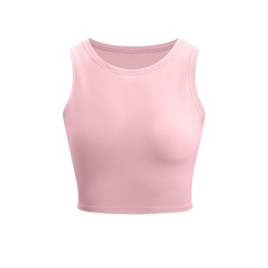 Tank <b>Tops</b> Clothes Sexy Crop <b>Top</b> Sleeveless Tight Fitting Base Shirt with Round Neck and <b>Cross</b> Shaped tank <b>Top</b> - Product Image 5