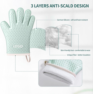Guantes <span class=keywords><strong>de</strong></span> Silicona Impresos Aptos para Alimentos, Resistentes al Calor, para Barbacoa, <span class=keywords><strong>Horno</strong></span> y Repostería - Product Image 5
