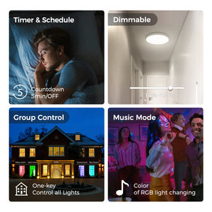 Lámpara de Techo Inteligente <span class=keywords><strong>LED</strong></span> RGBTW de 12 Pulgadas con Control Remoto por Voz WIFI Tuya, Diseño Moderno, Modo Nocturno, Decoración, Montaje Empotrado - Product Image 4