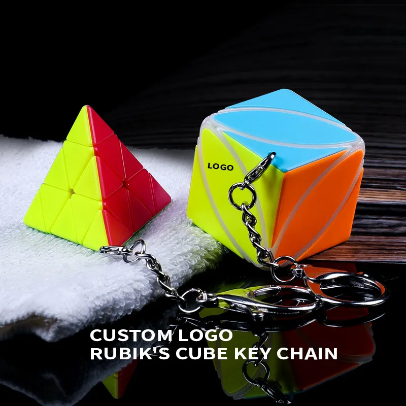 Mainan kubus Rubik logo kustom, teka-teki kecepatan, mainan tiga dimensi, teka-teki kubus ajaib