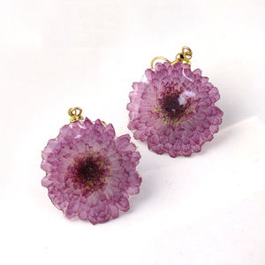 Pendientes de Resina con Flores Secas Reales, Pendientes de Resina con Flores de Hortensia Prensadas Hechas a Mano, Joyería, Regalo Navideño para Ella - Product Image 6