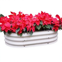 Kit de jardinière surélevée en acier galvanisé facile à assembler, jardinière compacte d'extérieur pour herbes et fleurs