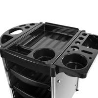 Chariot de salon réglable pour cheveux, ongles et tatouages X31, 3 tiroirs, cadre en acier inoxydable, chariot roulant
