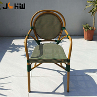 Chaise de jardin empilable moderne personnalisable en alliage d'aluminium pour restaurant, terrasse, villa et parc – Fauteuil de repas commercial d'extérieur