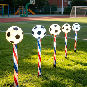 Soccer Solar One <strong>Drag</strong> 5 Ball Lawn Lights With Colorful Poles for Garden and Stadium Surroundings Decor - Product Image 4
