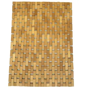 Classic Modern Style Bamboo Effect Motif Thin Non-slip Bathroom Floor Shower Bath Mat