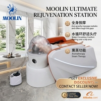 Fauteuil de lavage de cheveux électrique MOOLIN avec massage, bassin de spa, circulation d'eau à vapeur, pour salon de coiffure