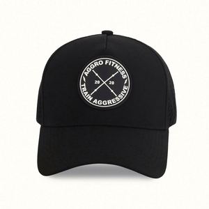 Wholesale Custom Unstructured 5 Panel a Frame <b>Baseball</b> <b>Cap</b> Laser Cut Hole 5 Panel Rubber Pvc logo <b>Baseball</b> <b>Cap</b> - Product Image 2