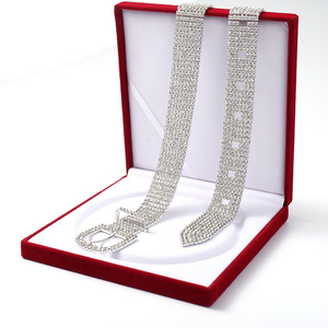 Cinturones de Cadena de Metal con Cristales de Diamantes de Imitación para Mujer, de Lujo, a la Moda, de 2.8 cm de Ancho, al por Mayor - Product Image 5