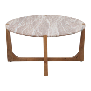 Tavolino da Caffè Minimalista Ovale con Piano in Marmo e Base in Legno, Arredamento per Soggiorno - Product Image 5