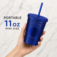 Tasses en plastique réutilisables 11OZ Durian Mug, irisées mates, à double paroi, colorées, avec revêtement UV et couvercle, prêtes à être expédiées
