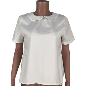 Nuevo Casual Color sólido personalizar cuello redondo <span class=keywords><strong>de</strong></span> manga corta con espalda abierta camiseta mujer Tops moda verano Sexy lindo mujeres Tops - Product Image 6