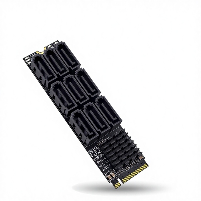 M2 PCIe SATA 6Gbps 9-port Expansion Card Nvme Mkey Interface Supports Network Storage Hard Disk Expansion