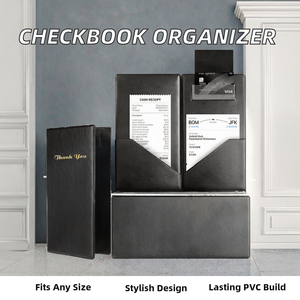 ปกสมุดเช็ค PVC สไตล์มินิมอล อุปกรณ์จัดระเบียบแฟ้มใบเสร็จ สมุดเช็ค ที่ใส่บิล ของใช้สำนักงานแบบกำหนดเอง ขนาด 30 มม. - Product Image 2