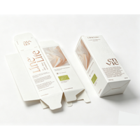 Boîte pliante en carton noir personnalisée pour emballage cosmétique de crème pour le visage avec gaufrage