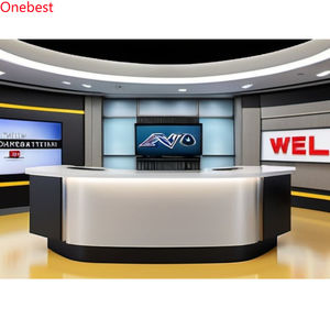 Forme ronde LED Acrylique BBC Broadcast Desk Grand <span class=keywords><strong>angle</strong></span> Superbe TV News Reception Desks - Product Image 6