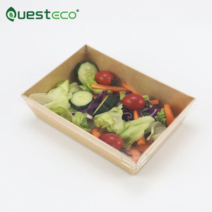 Disposable Salad <b>Box</b> Food Kraft Paper Sushi Paper Boxes with Divider Paper Swiss Roll <b>Cake</b> <b>Box</b> - Product Image 4