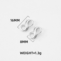 Connecteur d'ouverture à deux côtés en forme d'infini Fermoir à griffe de homard à double extrémité pour composants de résultats de bijoux de bijoux