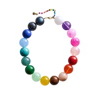 Collier pendentif perles plastiques colorées Dopamine, accessoire de mode été européen et américain, vente en gros en vrac