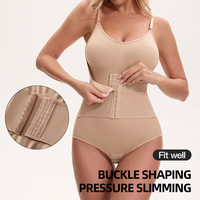 Body gainant sans couture en nylon pour femme, avec double rangée de boutons, contrôle ferme de la taille et du ventre, et dos sculptant, vente en gros personnalisée