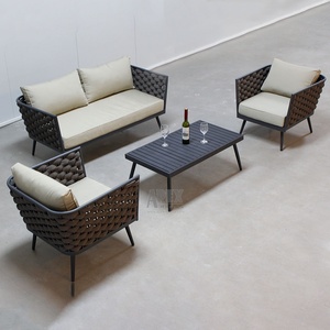 Tavolo e sedie da <span class=keywords><strong>giardino</strong></span> moderni in alluminio pressofuso di alta qualità per il tempo libero - Product Image 4