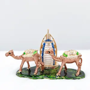 Metal Supplier Dubai Tourism Enamel Camel Metal Model Ornament Home Decoration Souvenirs
