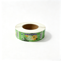 Étiquettes d'emballage alimentaire personnalisées en vinyle imperméable autocollant, motif ananas probiotique, impression CMJN/ pour