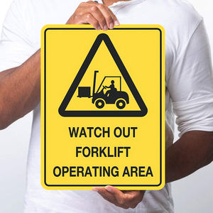 M Señal DE SEGURIDAD reflectante, carretilla elevadora con cuidado, material de aluminio y metal de 12 "x 18", resistente al agua y al óxido, duradero - Product Image 4