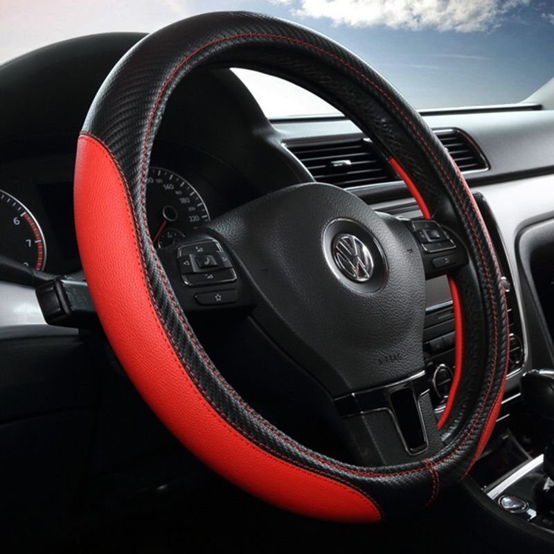 Custom Carbon Fiber Leather Steering Wheel Cover | Universal Fit | QY-278