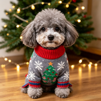 Vente en gros Pull d'hiver mignon pour chien chat et animaux de compagnie Design personnalisé classique et simple en polyester pour Noël Noël
