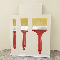Pinceau à émulsion industriel à manche en bois pour finitions, polissage et décorations murales – Ensemble complet de pinceaux en polyester