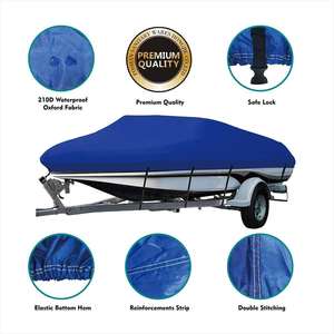 Housse de bateau en PVC imperméable 210D en forme de V, housse de protection pour bateau rapide bleu, housse de protection pour bateau/yacht - Product Image 5