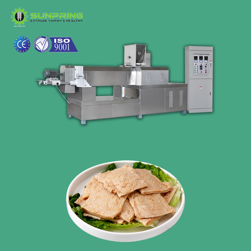 SUNPRING vegan meat production line textured soya protein vegetable protein chips extruder