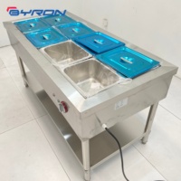 Bain-marie professionnel en acier inoxydable pour maintien au chaud des aliments, comptoir de service isolé pour cuisines commerciales, hôtels et cantines