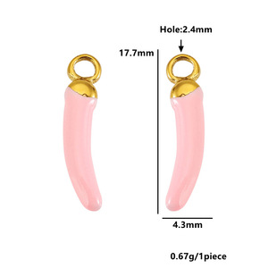 Colgante de chile de acero inoxidable, dijes 3D con forma de comida para accesorios de joyería DIY, colgante de moda unisex, origen Yiwu - Product Image 3