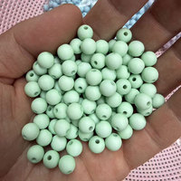 Perles acryliques rondes givrées de 8 mm, couleur unie, couleurs pastel macaron, perles en plastique à trou traversant, vente en gros, personnalisables