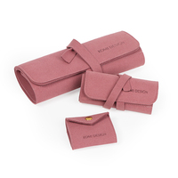 Pochette de voyage pliable multicolore en cuir PU pour bijoux, organisateur personnalisé avec logo pour boucles d'oreilles, bagues, colliers